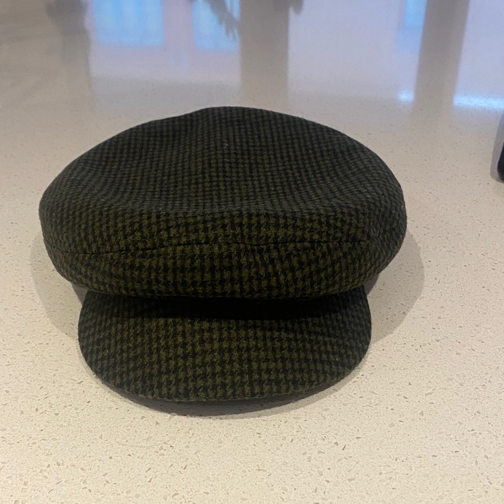 Brixton Olive Houndstooth fiddler hat